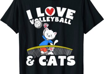 i love volleyball amp cats feline kitty workout fitness gift t shirt men