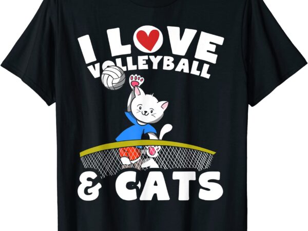 I love volleyball amp cats feline kitty workout fitness gift t shirt men