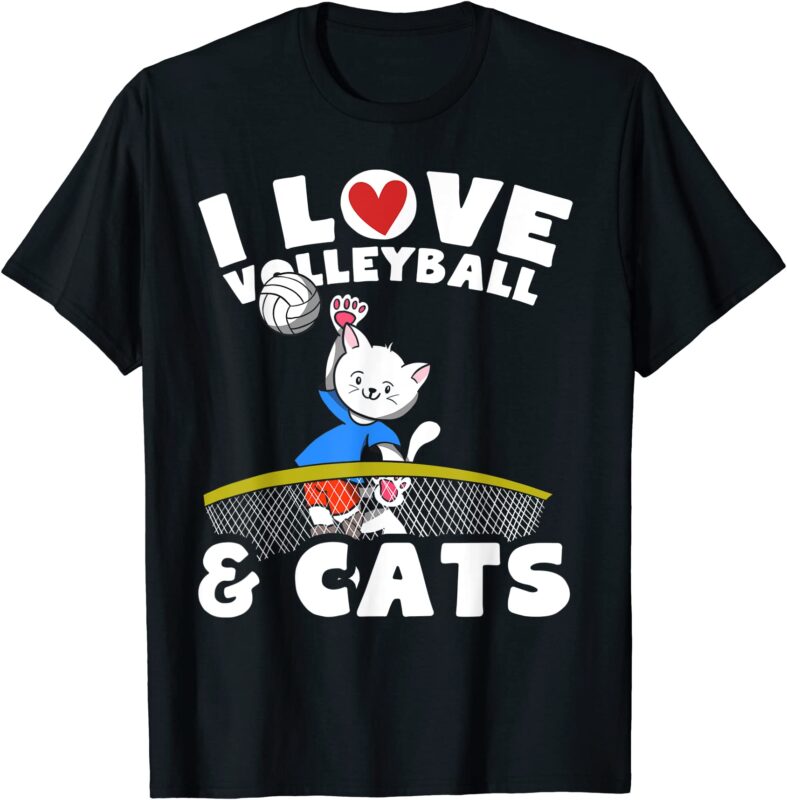 i love volleyball amp cats feline kitty workout fitness gift t shirt men