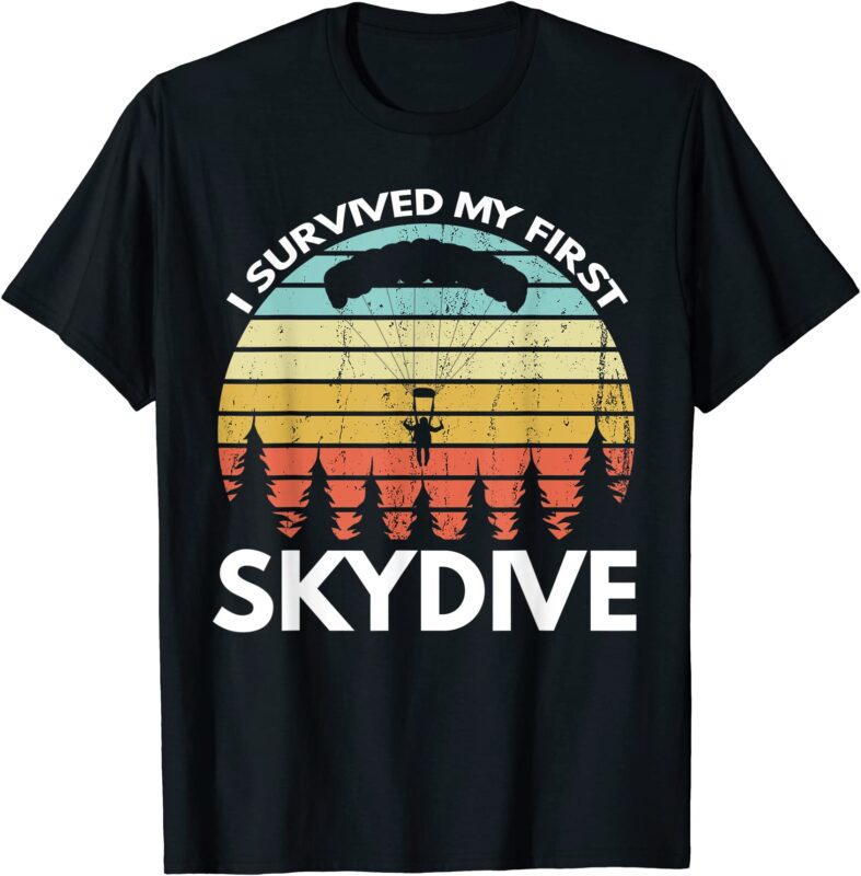 i survived my first skydive funny skydiving t shirt men - Buy t-shirt ...