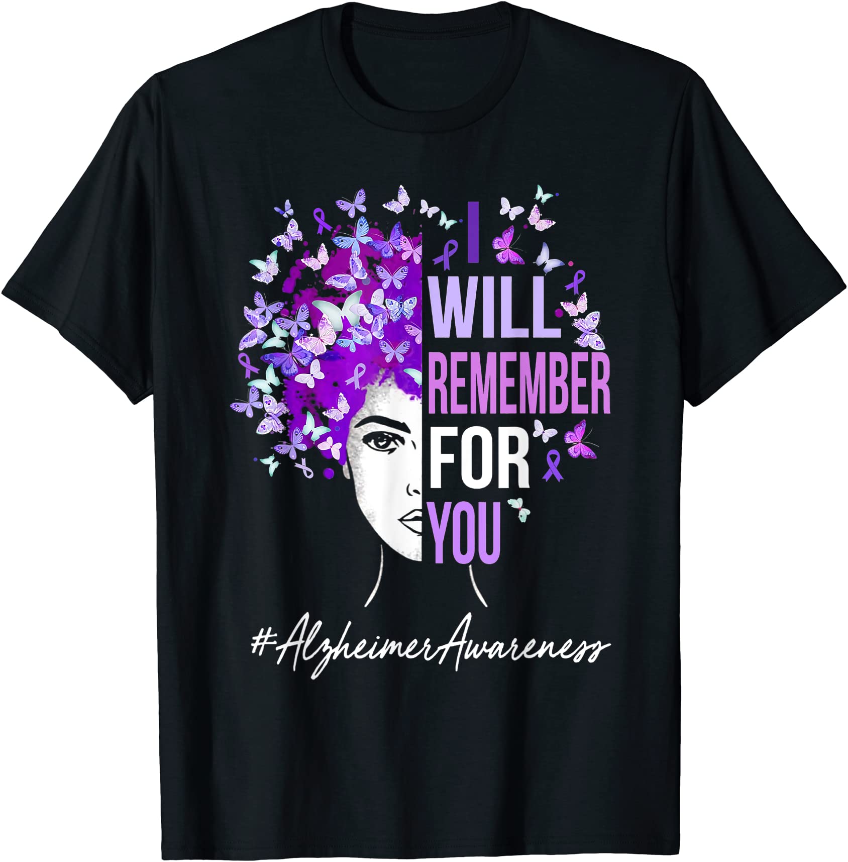 I Will Remember For You Alzheimer Awareness Womens Butterfly T Shirt ...