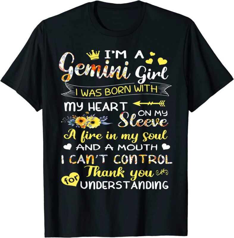 i39m a gemini girl flower shirt for birthday t shirt men