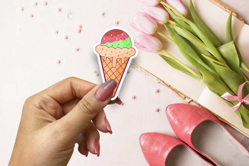 Cute Ice Cream Sticker Svg Bundle