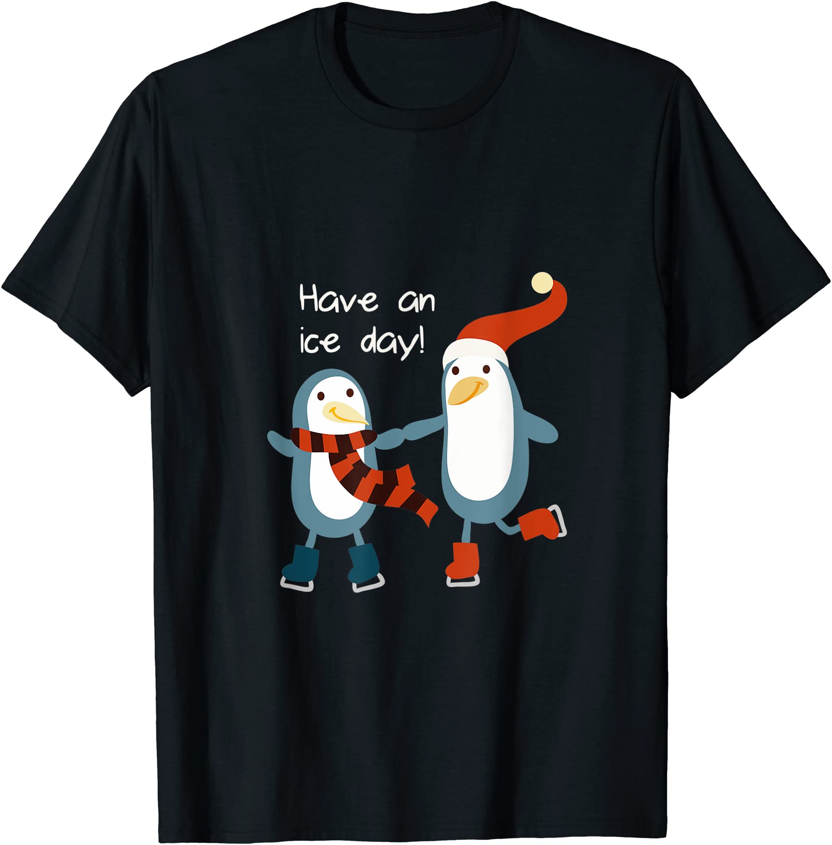 Ice Skating T Shirt Hocky Figure Skate Fun Cute Penguin Tee Men - Buy T 