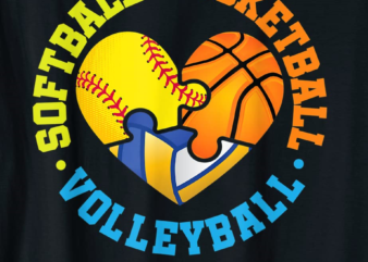interlocking heart softball basketball volleyball t shirt men