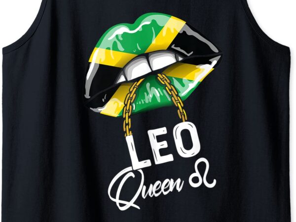 Jamaica leo queen zodiac birthday jamaican womens lips cute tank top men vector clipart