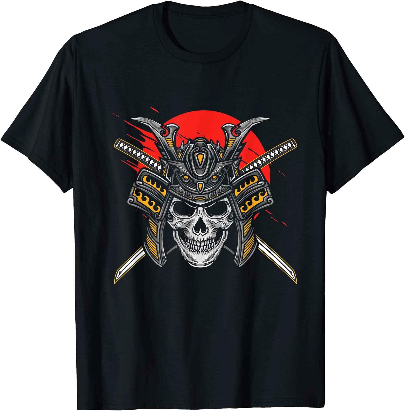 japanese samurai skull fighter warrior sinobi martial arts t shirt men ...