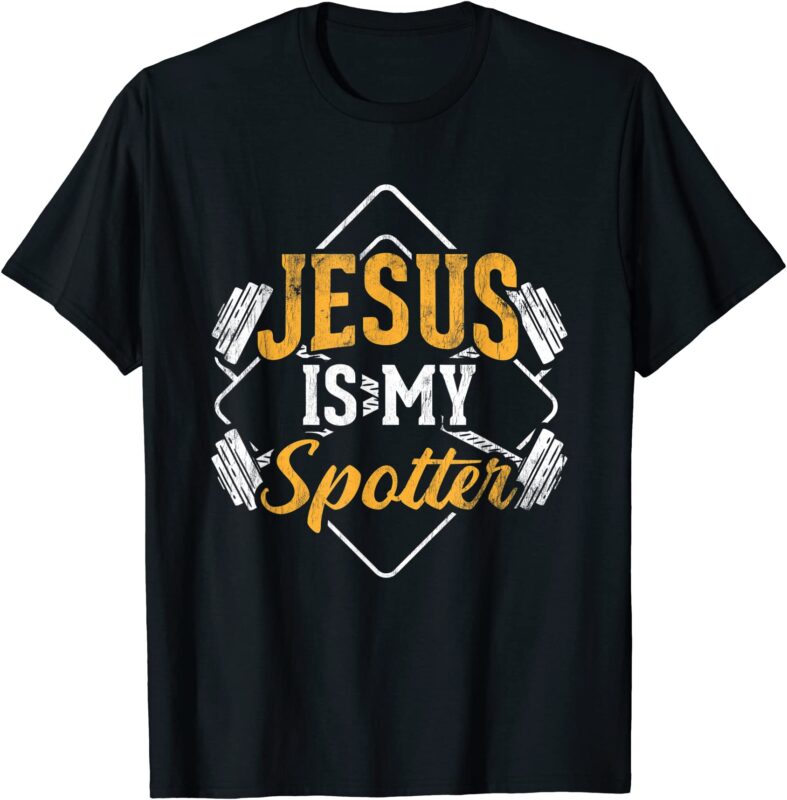 jesus is my spotter gym fitness powerlifting t shirt men - Buy t-shirt ...