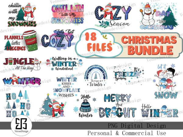 Christmas snowman png bundle t shirt vector file