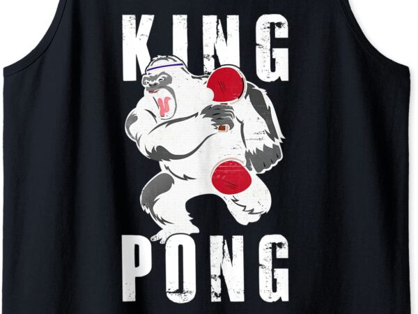 King pong funny vintage ping pong table tennis gift tank top men t shirt vector art