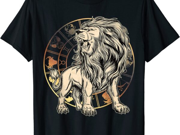 Leo birthday gift born in july august zodiac leo t shirt men