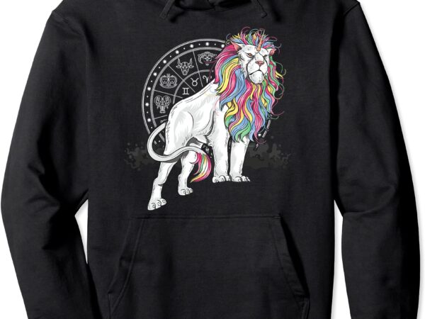 Leo lion element zodiac horoscope august birthday pullover hoodie unisex t shirt vector graphic