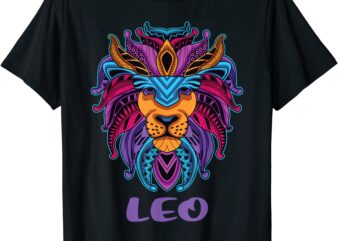 leo lion zodiac symbol horoscope astrology birthday gift t shirt men