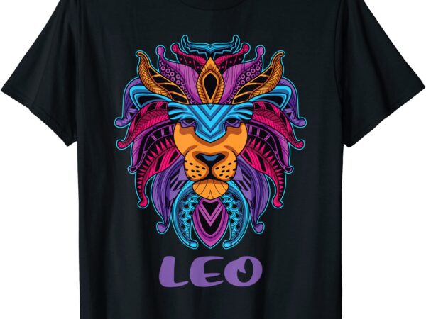 Leo lion zodiac symbol horoscope astrology birthday gift t shirt men