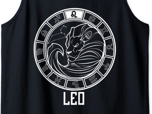 Leo symbol zodiac sign july amp august birthday gift tank top men t shirt vector graphic