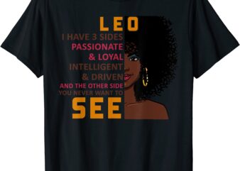 leo woman i have 3 sides funny gift t shirt men