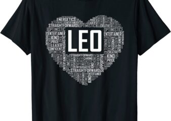 leo zodiac traits horoscope astrology sign gift heart t shirt men