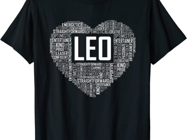 Leo zodiac traits horoscope astrology sign gift heart t shirt men