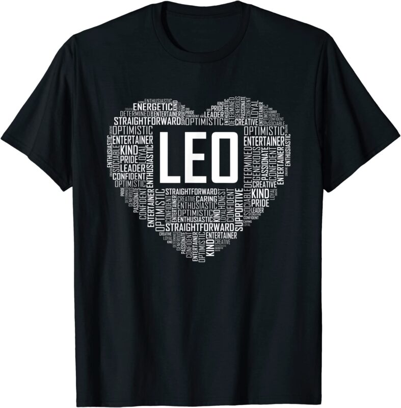 leo zodiac traits horoscope astrology sign gift heart t shirt men