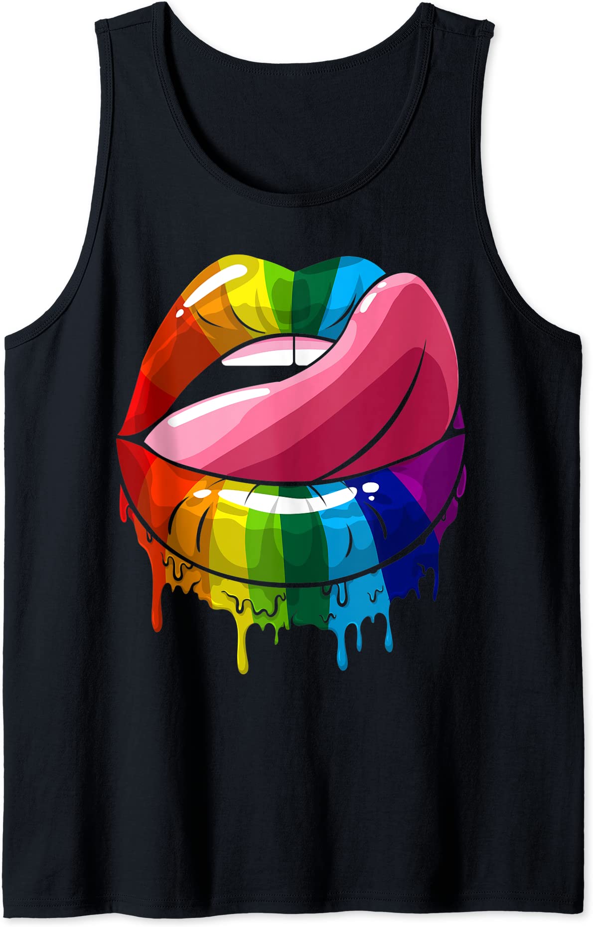 Lesbian Rainbow Tongue Lips Lgbt Community Pride Tank Top Men Buy T Shirt Designs 6505