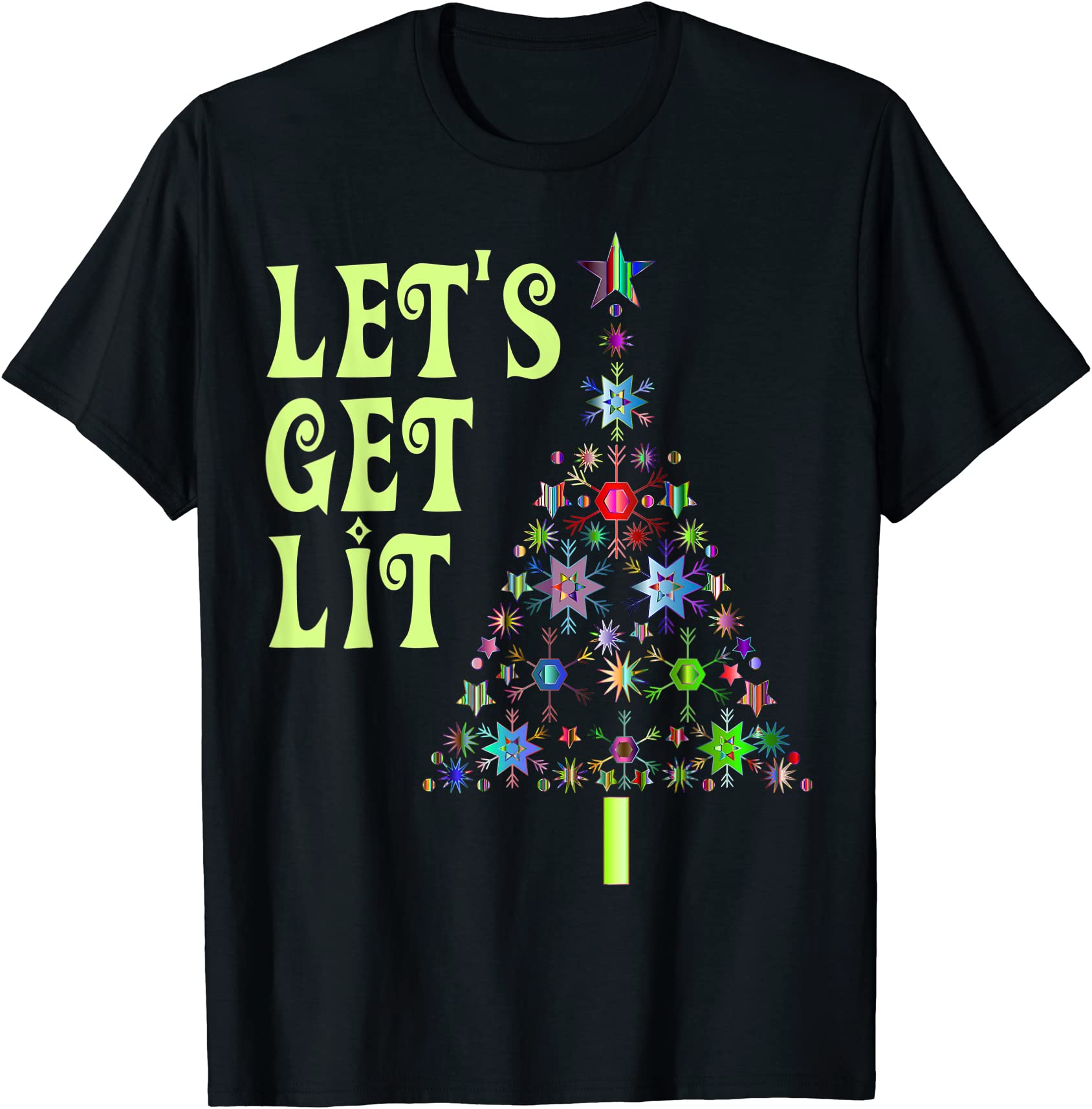 let39s get lit shirt adult funny christmas t shirts men - Buy t-shirt ...