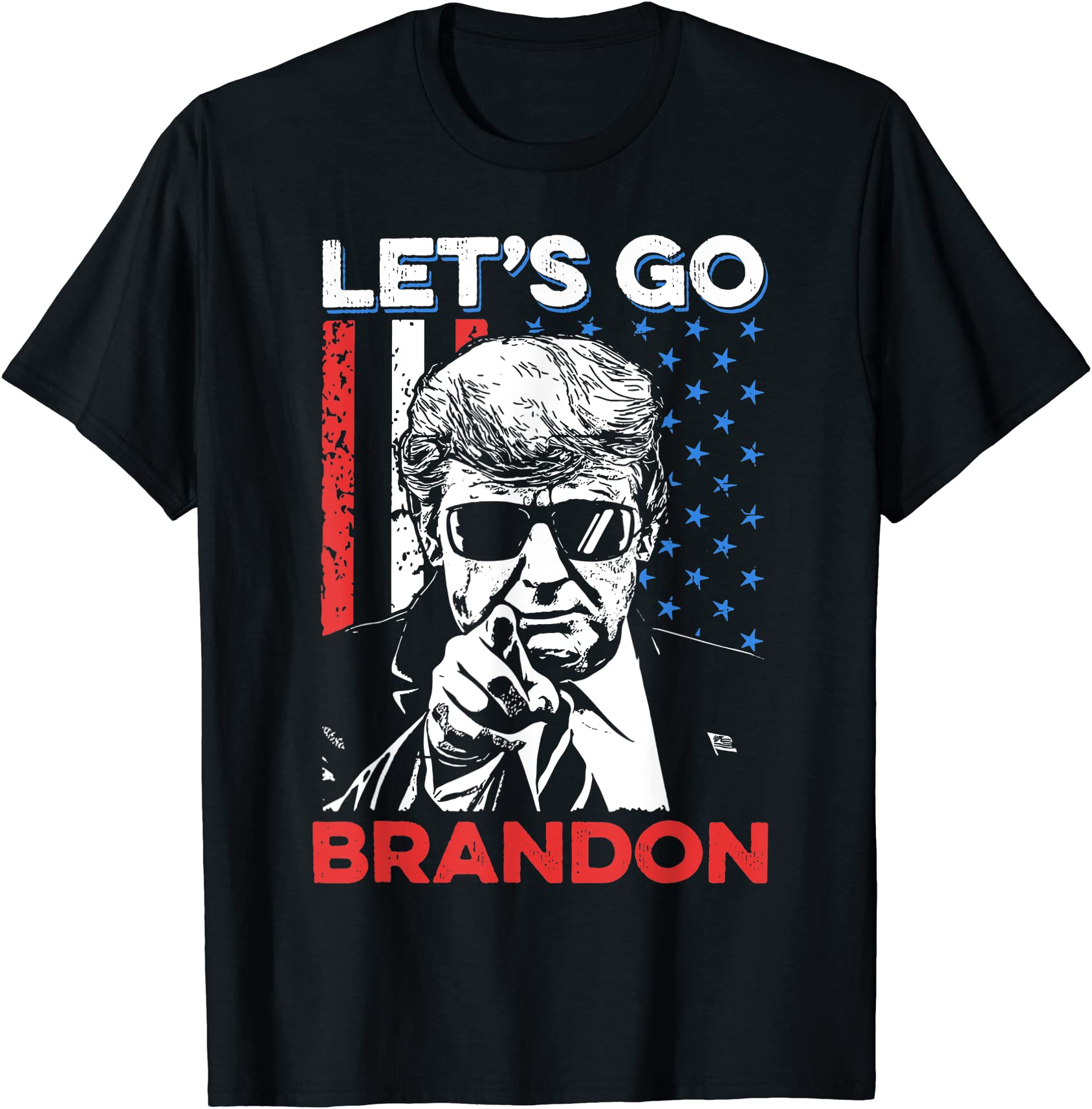 let39s go brandon donal trump us flag print t shirt men - Buy t-shirt ...