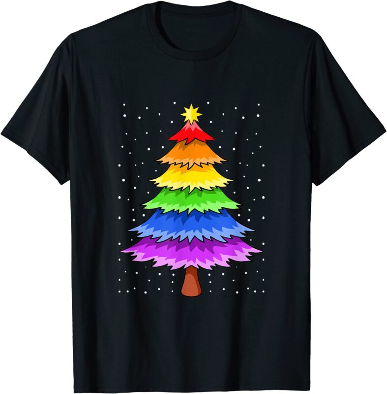 lgbt q pride christmas tree pajama cool rainbow flag x mas t shirt men ...