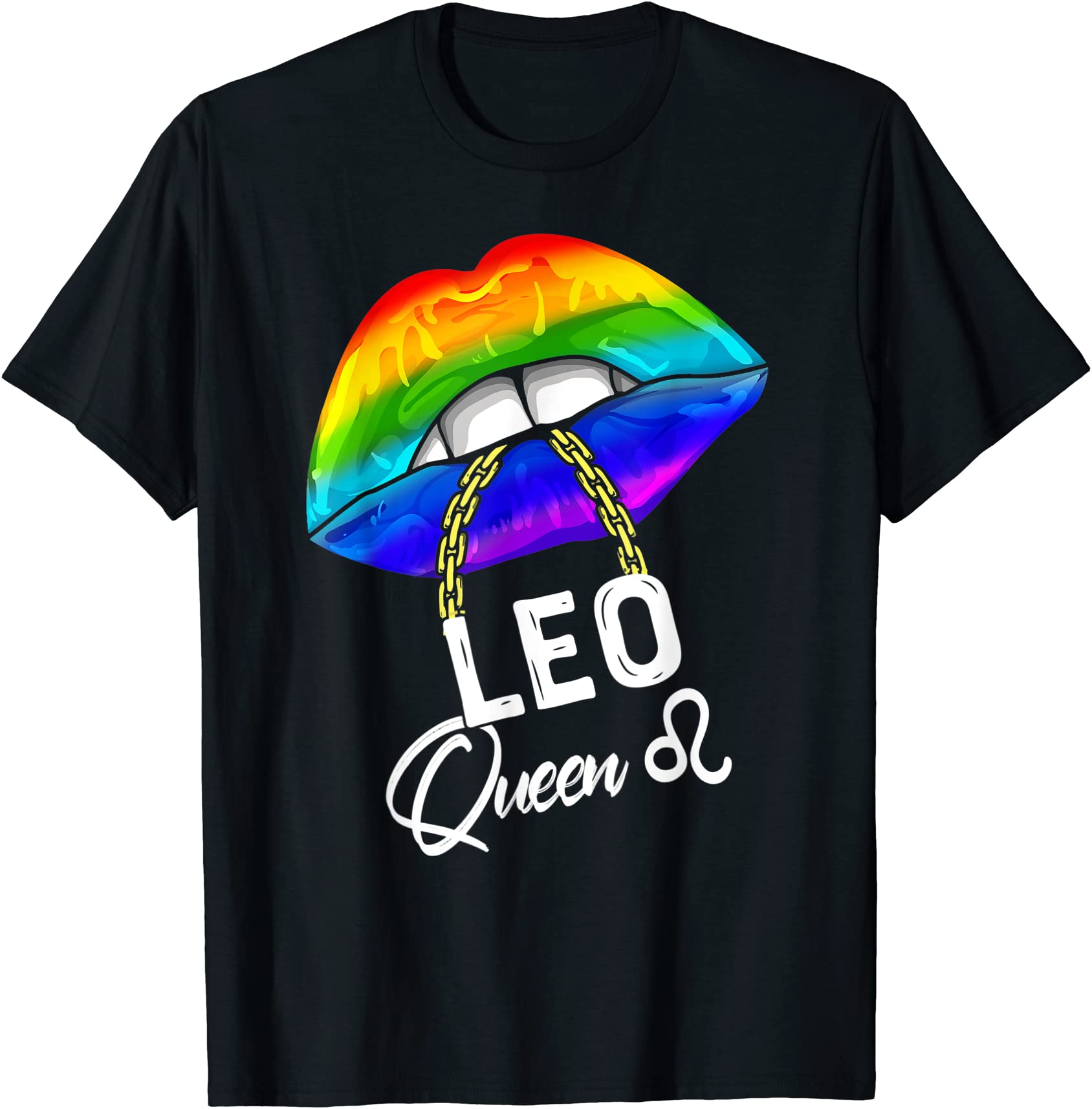 lgbtq leo queen lips zodiac rainbow gay pride flag lesbain t shirt men -  Buy t-shirt designs