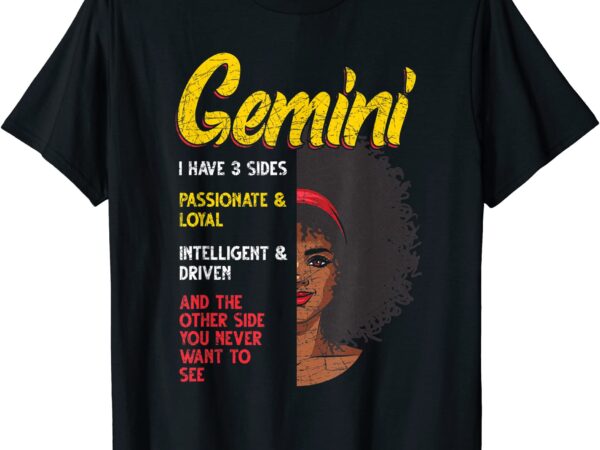 Melanin afro women zodiac sign gemini t shirt men