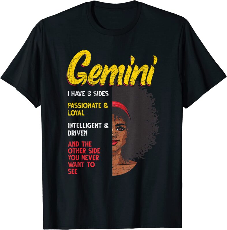 melanin afro women zodiac sign gemini t shirt men - Buy t-shirt designs