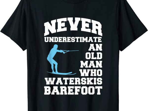 mens barefoot water ski skiing waterski waterskiing boat waves t shirt ...