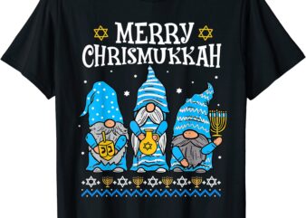 merry christmukkah with gnome christmas hanukkah gnome t shirt men