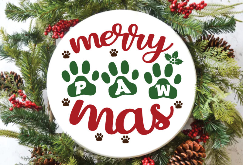 Dog Christmas Round Svg Bundl