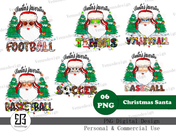 Santa’s favorites sublimation bundle t shirt template vector