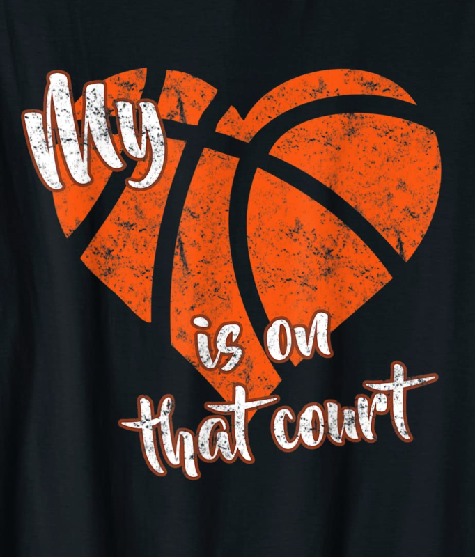 my heart is on that court basketball t shirt men