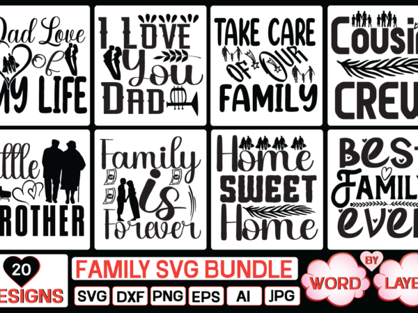 Family svg bundle svg cut file t shirt graphic design