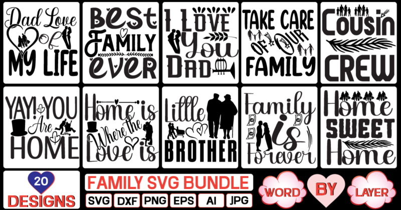 family svg bundle SVG Cut File