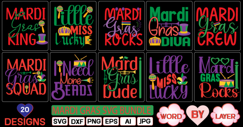 Mardi gras SVG bundle SVG Cut File