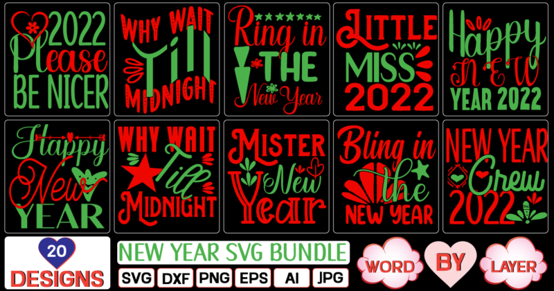 New Year svg bundle SVG Cut File