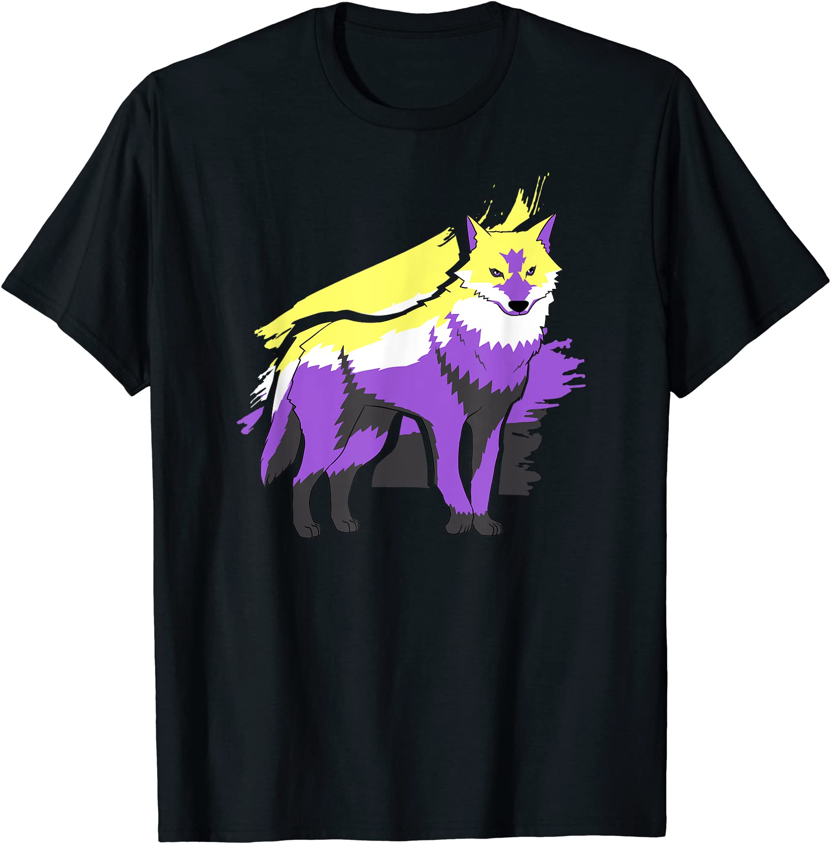 non binary gifts non binary fox lgbt agender supporter t shirt men ...