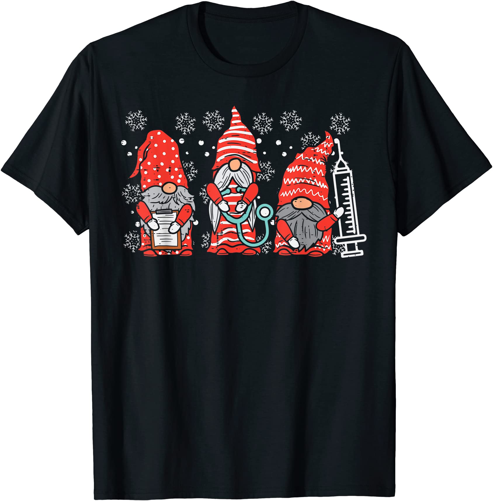 nurse christmas gnomes cute xmas scrub top for nurses women t shirt men ...