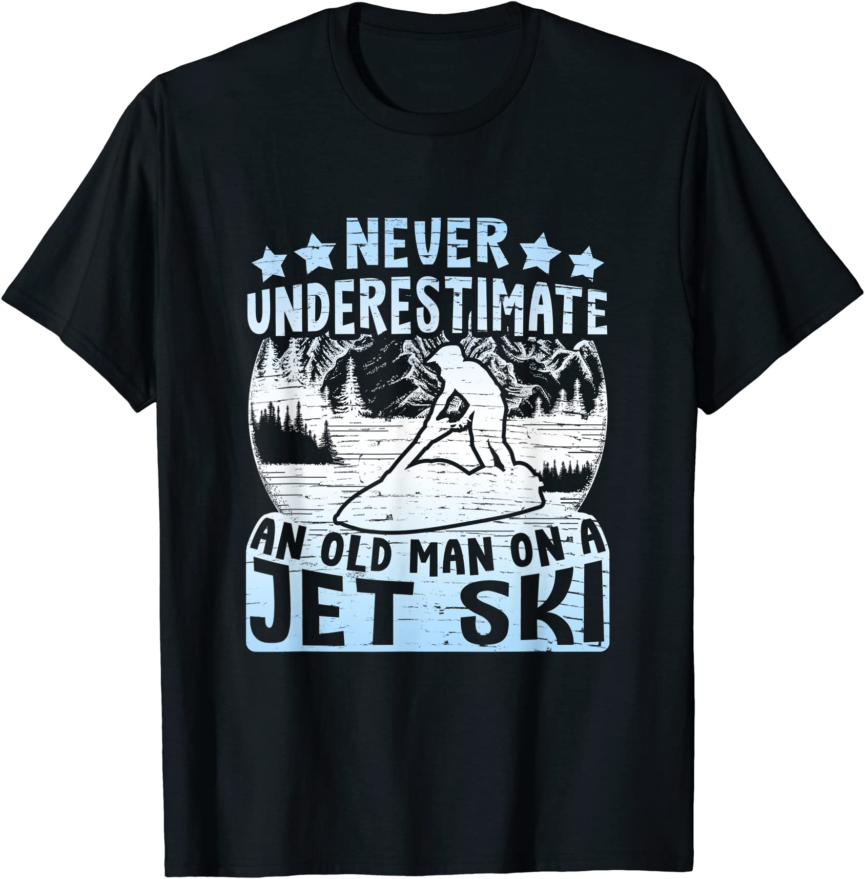 old man on a jet ski vintage jet skiing t shirt men - Buy t-shirt designs