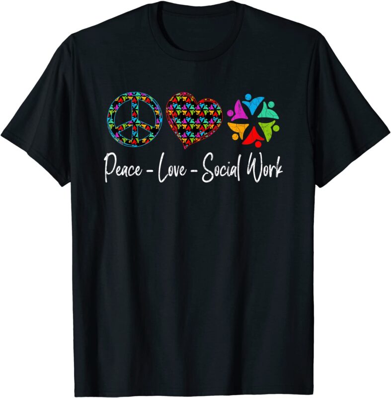 peace love social work funny social worker graphic t shirt men - Buy t ...