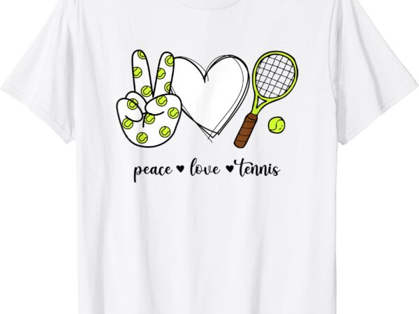 Peace love tennis peace hand sign tennis lover t shirt men