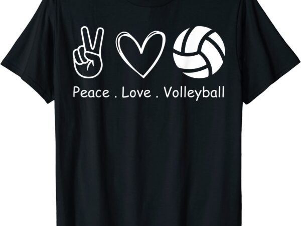 Peace love volleyball player team sport volleyball coach t shirt men