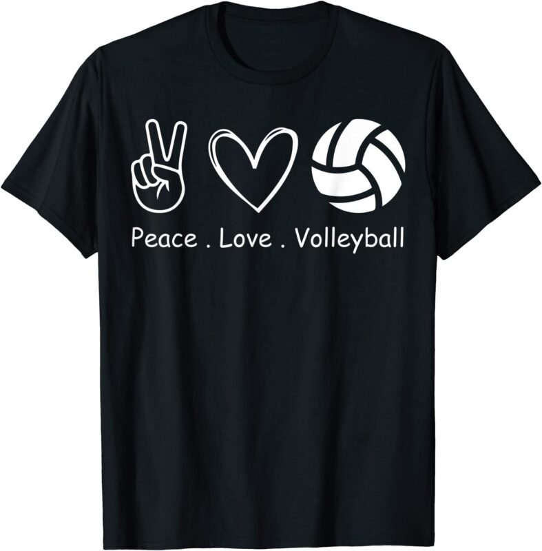 peace love volleyball player team sport volleyball coach t shirt men