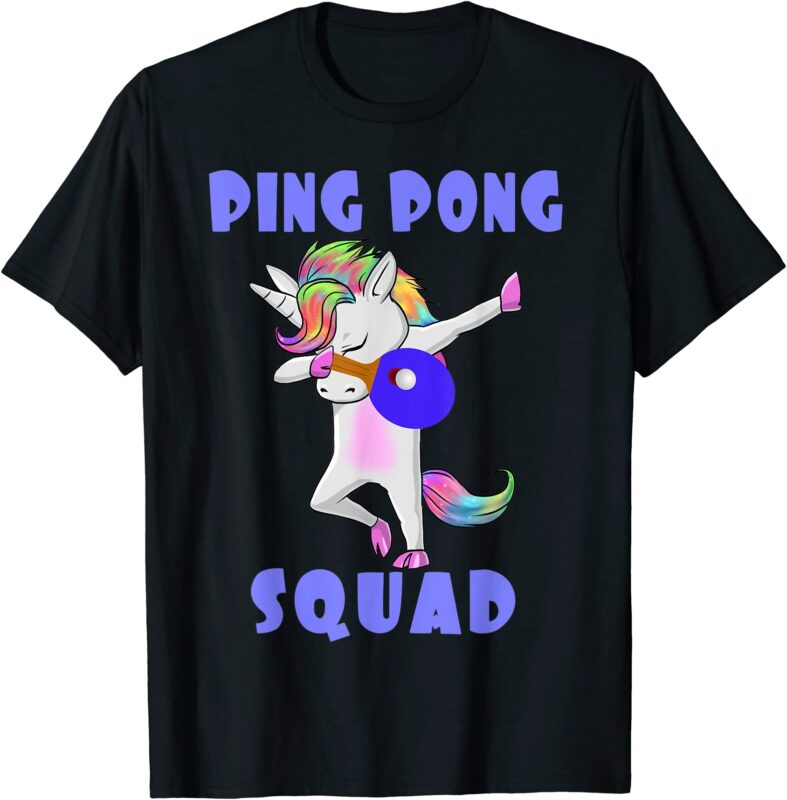 ping pong squad dabbing unicorn funny table tennis t shirt men