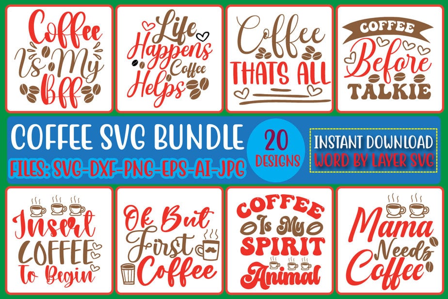 Coffee Svg Bundle - Buy T-shirt Designs