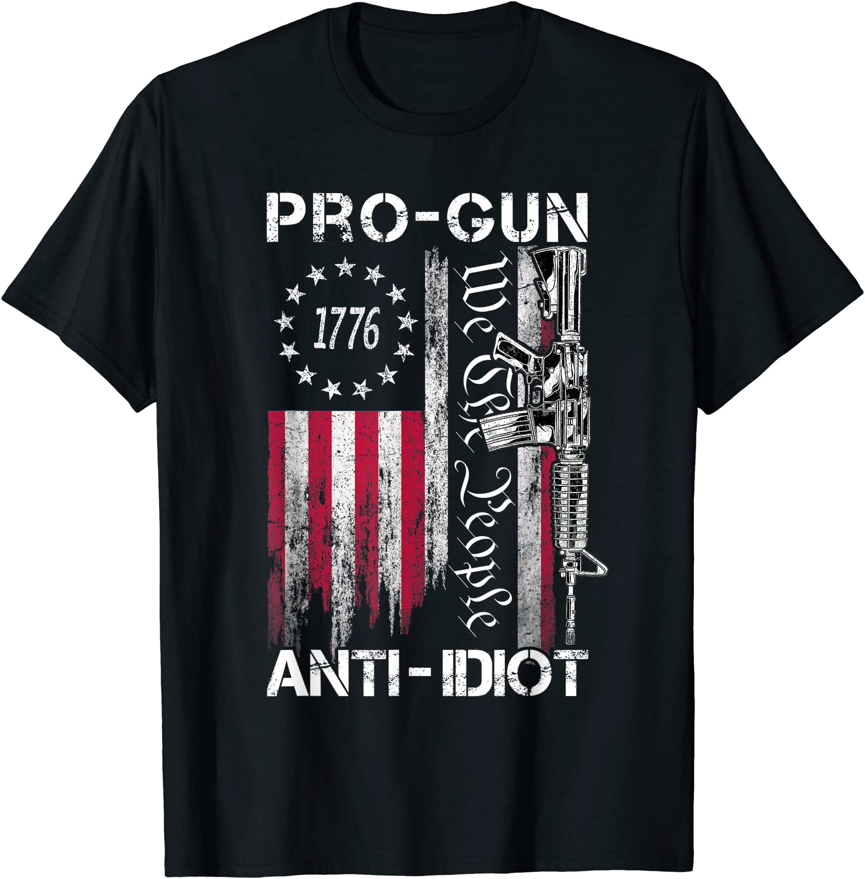 pro gun anti idiot shirt vintage usa flag 2nd amendment t shirt ...