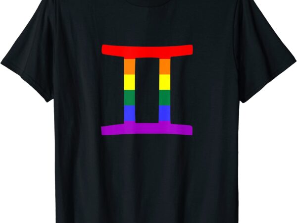 Proud gemini astrology lgbtq zodiac sign horoscope design t shirt men